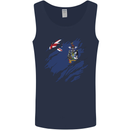 Torn Flag South Georgia and Sandwich Islands Mens Vest Tank Top Navy Blue