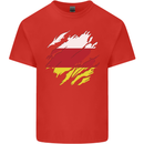 Torn Flag South Ossetia Kids T-Shirt Childrens Red