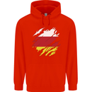 Torn Flag South Ossetia Mens 80% Cotton Hoodie Bright Red