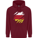 Torn Flag South Ossetia Mens 80% Cotton Hoodie Maroon