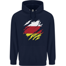 Torn Flag South Ossetia Mens 80% Cotton Hoodie Navy Blue