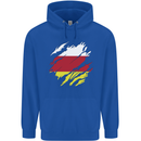 Torn Flag South Ossetia Mens 80% Cotton Hoodie Royal Blue