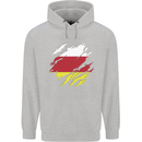 Torn Flag South Ossetia Mens 80% Cotton Hoodie Sports Grey