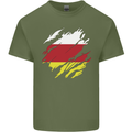Torn Flag South Ossetia Mens Cotton T-Shirt Tee Top Military Green