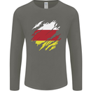Torn Flag South Ossetia Mens Long Sleeve T-Shirt Charcoal