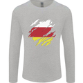 Torn Flag South Ossetia Mens Long Sleeve T-Shirt Sports Grey
