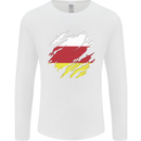 Torn Flag South Ossetia Mens Long Sleeve T-Shirt White