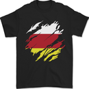 Torn Flag South Ossetia Mens T-Shirt 100% Cotton Black
