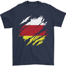 Torn Flag South Ossetia Mens T-Shirt 100% Cotton Navy Blue