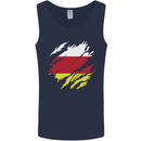 Torn Flag South Ossetia Mens Vest Tank Top Navy Blue