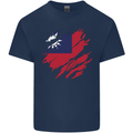 Torn Flag Taiwan Mens Cotton T-Shirt Tee Top Navy Blue