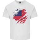 Torn Flag Taiwan Mens Cotton T-Shirt Tee Top White