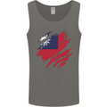 Torn Flag Taiwan Mens Vest Tank Top Charcoal