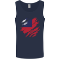 Torn Flag Taiwan Mens Vest Tank Top Navy Blue