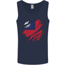 Torn Flag Taiwan Mens Vest Tank Top Navy Blue