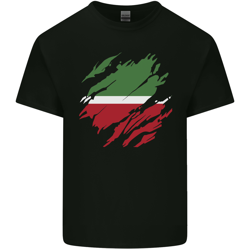 Torn Flag Tatartan Mens Cotton T-Shirt Tee Top Black
