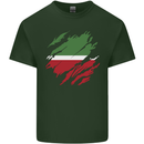 Torn Flag Tatartan Mens Cotton T-Shirt Tee Top Forest Green