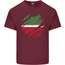 Torn Flag Tatartan Mens Cotton T-Shirt Tee Top Maroon
