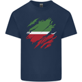 Torn Flag Tatartan Mens Cotton T-Shirt Tee Top Navy Blue