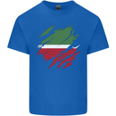 Torn Flag Tatartan Mens Cotton T-Shirt Tee Top Royal Blue