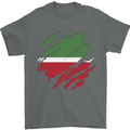 Torn Flag Tatartan Mens T-Shirt 100% Cotton Charcoal