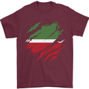 Torn Flag Tatartan Mens T-Shirt 100% Cotton Maroon