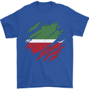 Torn Flag Tatartan Mens T-Shirt 100% Cotton Royal Blue