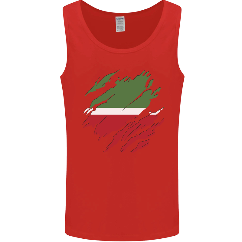 Torn Flag Tatartan Mens Vest Tank Top Red