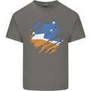 Torn Flag Tierra del Fuego Province Argentina Mens Cotton T-Shirt Tee Top Charcoal
