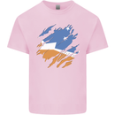 Torn Flag Tierra del Fuego Province Argentina Mens Cotton T-Shirt Tee Top Light Pink