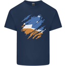 Torn Flag Tierra del Fuego Province Argentina Mens Cotton T-Shirt Tee Top Navy Blue