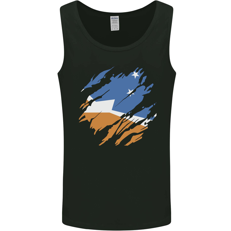 Torn Flag Tierra del Fuego Province Argentina Mens Vest Tank Top Black