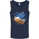 Torn Flag Tierra del Fuego Province Argentina Mens Vest Tank Top Navy Blue