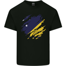 Torn Flag Tokelau Mens Cotton T-Shirt Tee Top Black