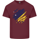 Torn Flag Tokelau Mens Cotton T-Shirt Tee Top Maroon