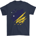 Torn Flag Tokelau Mens T-Shirt 100% Cotton Navy Blue