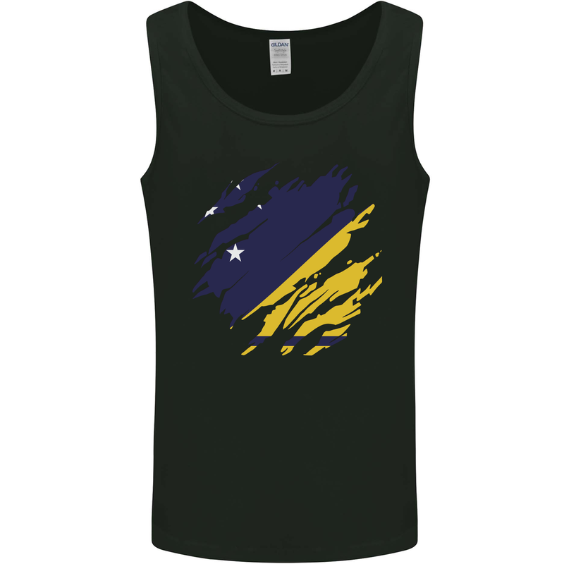 Torn Flag Tokelau Mens Vest Tank Top Black