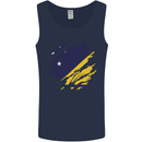 Torn Flag Tokelau Mens Vest Tank Top Navy Blue