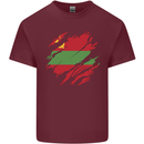 Torn Flag Transnistria Mens Cotton T-Shirt Tee Top Maroon