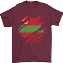 Torn Flag Transnistria Mens T-Shirt 100% Cotton Maroon