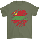 Torn Flag Transnistria Mens T-Shirt 100% Cotton Military Green