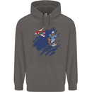 Torn Flag Tristan da Cunha Mens 80% Cotton Hoodie Charcoal