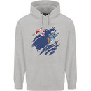Torn Flag Tristan da Cunha Mens 80% Cotton Hoodie Sports Grey
