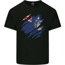 Torn Flag Tristan da Cunha Mens Cotton T-Shirt Tee Top Black