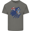 Torn Flag Tristan da Cunha Mens Cotton T-Shirt Tee Top Charcoal