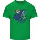Torn Flag Tristan da Cunha Mens Cotton T-Shirt Tee Top Irish Green