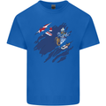 Torn Flag Tristan da Cunha Mens Cotton T-Shirt Tee Top Royal Blue