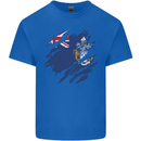 Torn Flag Tristan da Cunha Mens Cotton T-Shirt Tee Top Royal Blue