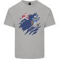 Torn Flag Tristan da Cunha Mens Cotton T-Shirt Tee Top Sports Grey