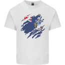 Torn Flag Tristan da Cunha Mens Cotton T-Shirt Tee Top White